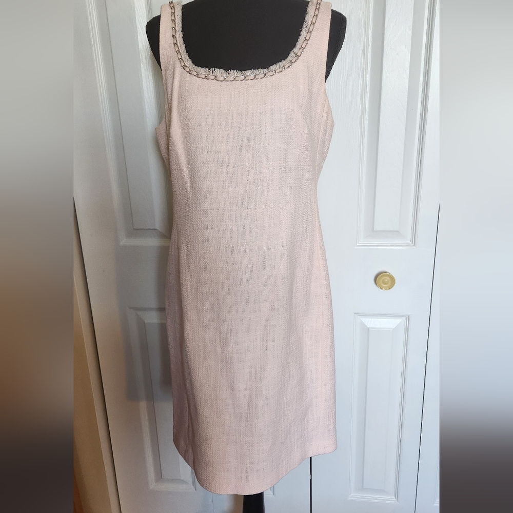 Karl Lagerfeld Pale Blush Textured Sleeveless Dress
